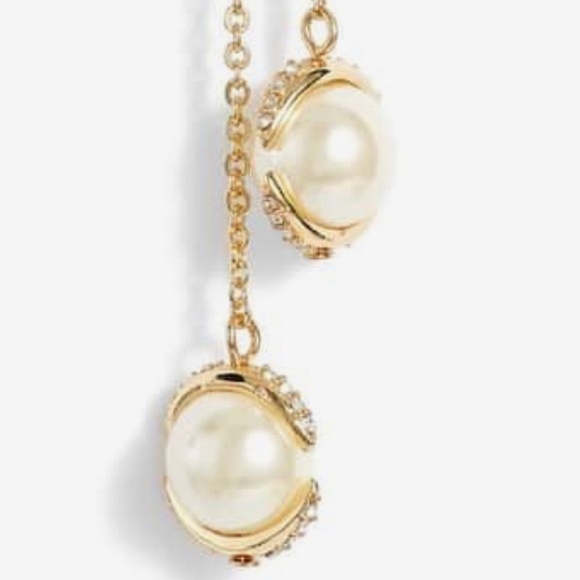Vince Camuto NWOT Double pearl drop necklace - Picture 3 of 4